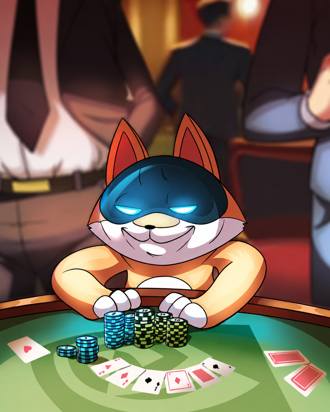 Arctificial Inu all in at the poker table